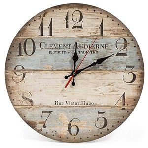 12 Inch Vintage Wall Clock Victor Hugo Wooden